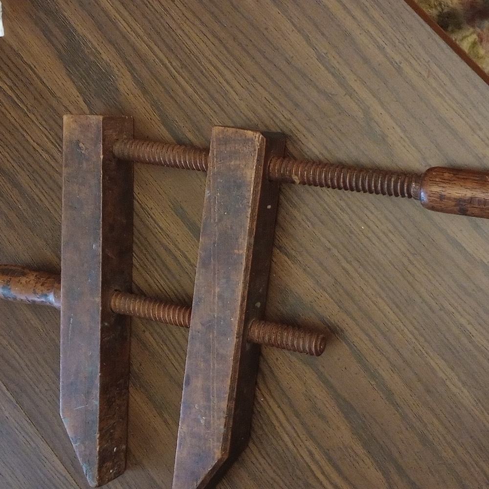 Antique wood clamp